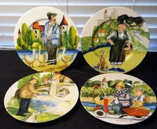 Set Of 4 Perigord Guy Buffet Williams Sonoma 8" Whimsical Salad Plates Germany