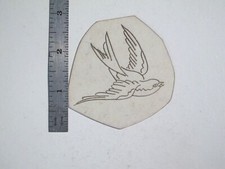 vtg 1960s 1970s Tattoo acetate stencil Songbird in Flight BR2