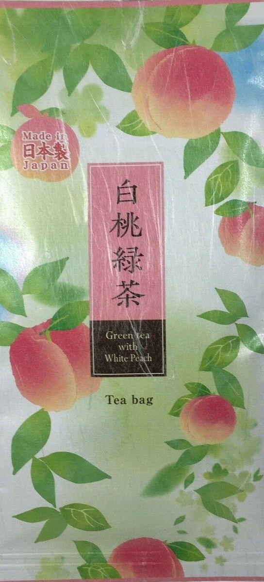 SET of 3 Pack Japanese TA-FU Green Tea Bags (White Peach, Lychee