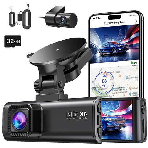 REDTIGER Dash Cam 4K Front and Rear Car Camera Recorder With 24H Parking Mode