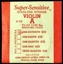 NEW Super Sensitive Brand Violin A String for 1/16th Size Violin - Great Price 