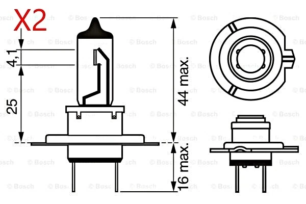 Bombilla antiniebla BOSCH X2 para ABARTH ALFA ROMEO ALPINA AUDI BMW 89-20 1987302078 Foto 4 de 4