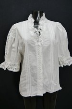 Size 44 costume blouse white blouse for dirndl gede cotton with lace tb9891