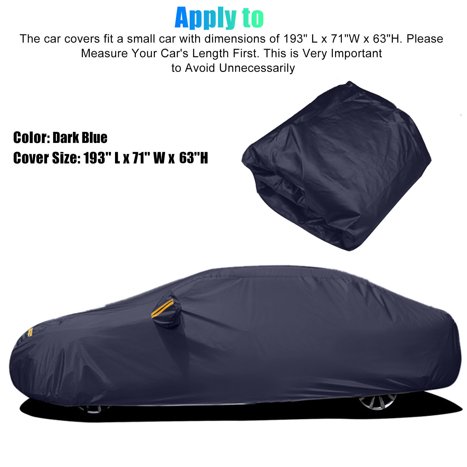 Full Car Cover Waterproof All Weather Protection Anti-UV Rain Snow Anti Scratch