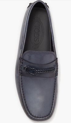 BRAND NEW Tod's Loafer Morsetto Nodo Shoe Navy Leather Moccasins Size 5. EU 38.5