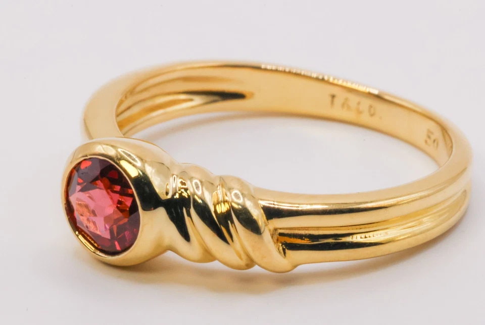 Anillo Tiffany & Co Vintage Redondo Turmalina Rosa Oro Amarillo 18k EE. UU. 5,75 Foto 2 de 4