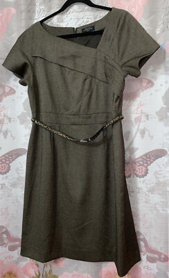 Tahari ASL Women's Fully Lined Cap Sleeve Asymmetrical Neck Dress Size 12P  | eBay