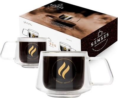 10oz coffee tea glass cups Declan Irish Double Wall Coffee Glasses, 10 oz – JoyJolt main image 0