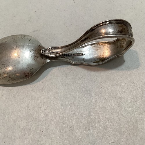 Antique Wallace Sterling Silver Figural Baby Spoon Bunny Rabbit “Robert” Mono - Picture 6 of 7