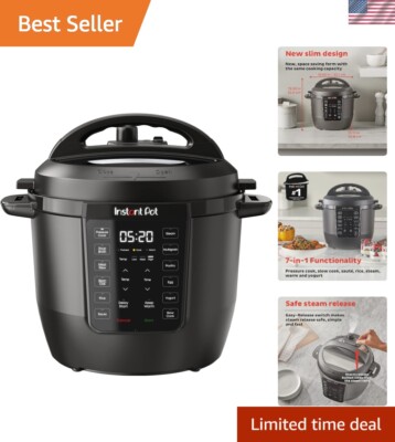 Versatile 7-in-1 Multi-Cooker: RIO's Programmable Pressure & Slow Cook 6 Qt