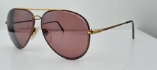 Vintage Luxottica Challenger Brown Gold Pilot Metal Sunglasses USA FRAMES ONLY
