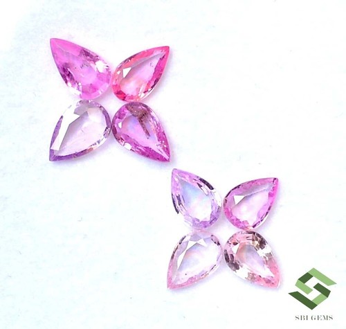 Natürlich Rosa Saphir Tropfenschliff 5x4 Zu 6x4 MM Menge 10 Stück 3.58 Cts Lose - Picture 3 of 8