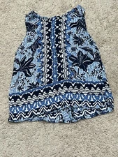 Nicole Miller Womens Shirt Sz XS Multicolor Floral Print Button Back Lightweight