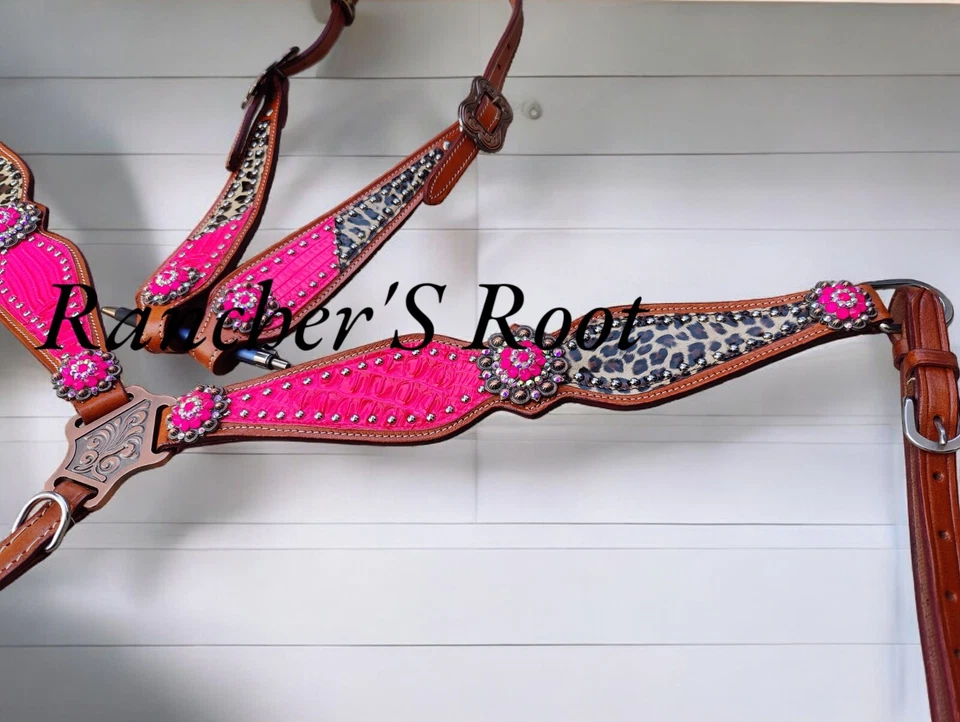  Juego de tachuelas Western Horse | Juego de tachuelas rosadas para guepardo  Foto 2 de 3