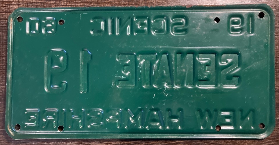 Personalized Vanity New Hampshire License plate NH 1960 Senate 19 Tag