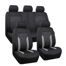 5 Seats Car Seat Covers Full Set Interior Front Rear Blackgray For Four Seasons