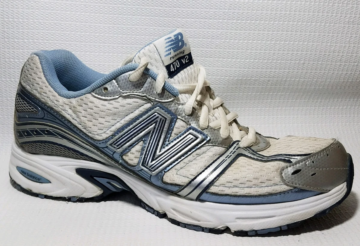 NEW BALANCE 470 V2 Running Shoes Womens 9 White Blue Silver Sneakers Walk | eBay