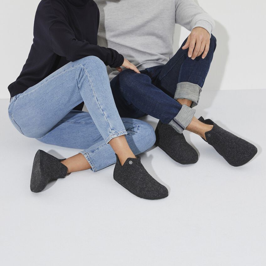 BIRKENSTOCK ANDERMATT SHEARLING ANTHRACITE LIGHT GREY MEDIUM  display picture 1