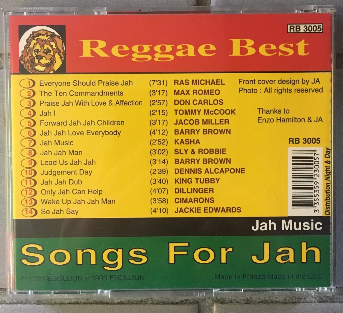 Reggae Best Jah Music Songs For Jah CD Sly & Robbie King Tubby Dillinger  RARE