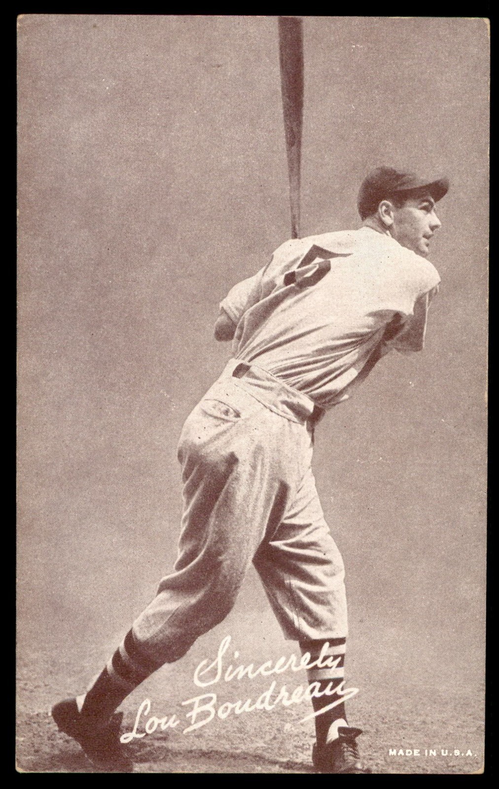 1939-46 Exhibits Salutations Baseball #5 Lou Boudreau VG