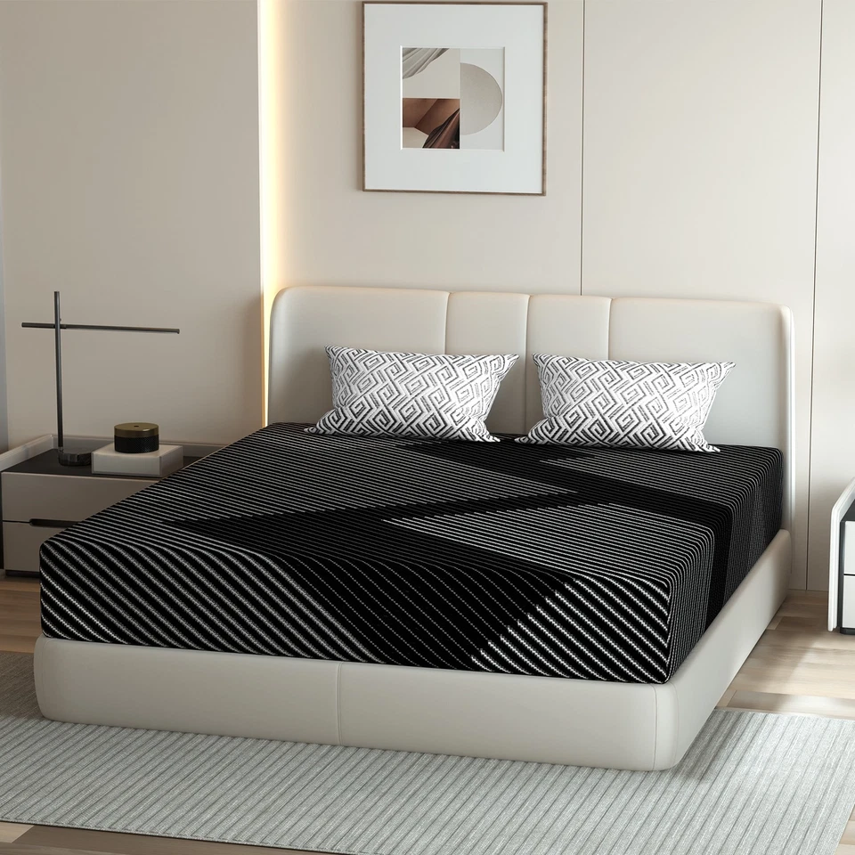 Colchón doble de espuma viscoelástica con infusión de gel de 8/10/12 pulgadas tamaño king completo en una caja Foto 3 de 4