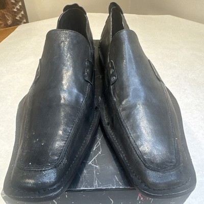 Impulse Black Leather Slip On Dress Shoes Mens 10
