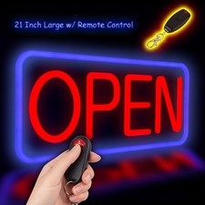 Open Sign For Business LED Neon 21" Large Light Bright Restaurant Bar Store Shop
