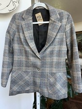 Vintage Copley Square Limited Wool Plaid Blazer, Sz S, Made In USA