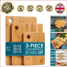 3-Piece Bamboo Chopping Board Set - Extra-Thick, Eco-Friendly Design