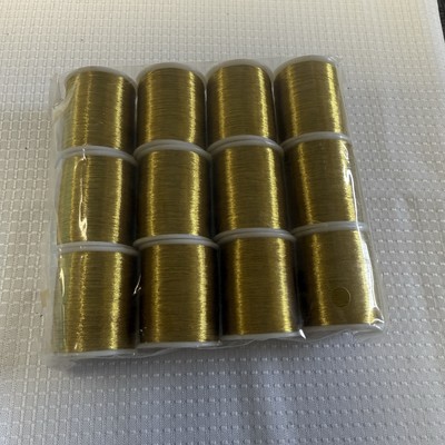 12 Spools Vintage Dritz Metallic Thread Gold New 200 Yards Each Spool Sewing