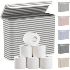 Lifewit 22L Bathroom Toilet Paper Storage Basket with Lid, Gray 22L,