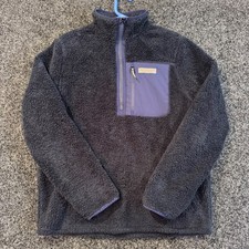 Vineyard Vines Fleece Pullover Jacket Quarter Zip Kids Size S Navy Blue