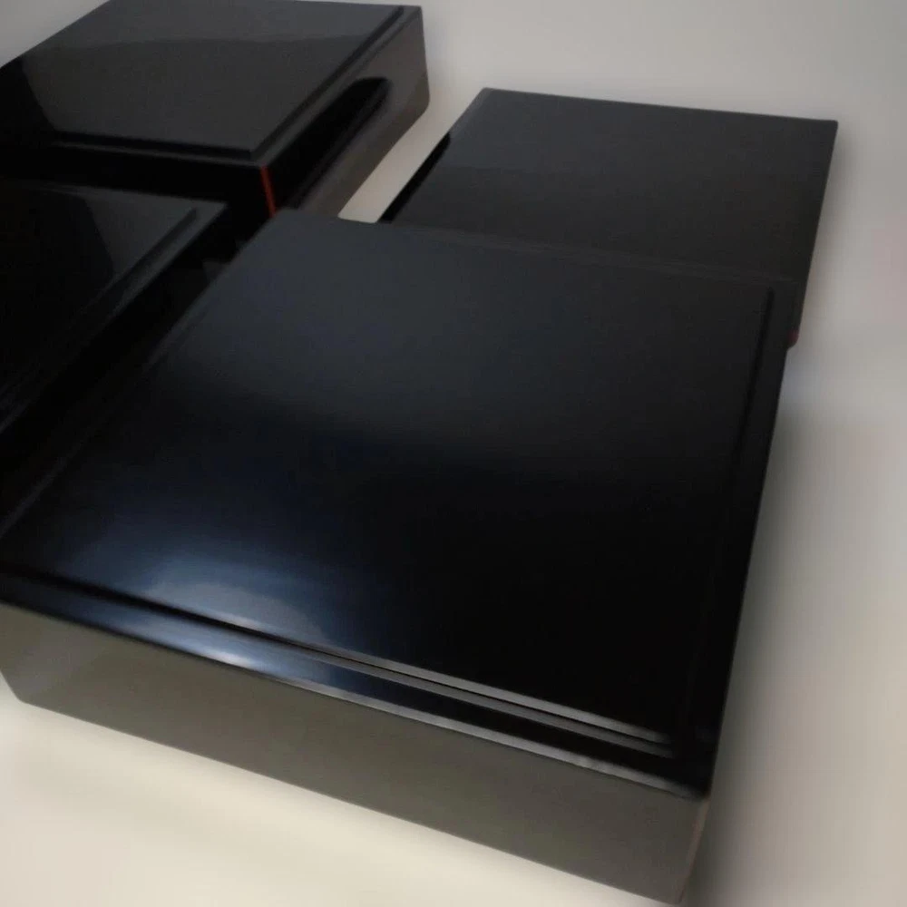 Jubako Bento Box Japanese Echizen lacquer by artist Hideaki Yamamoto Black lacqu