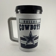 Vtg 1995 Dallas Cowboys Super Thermo 22oz Insulated Beverage Mug BETRAS USA