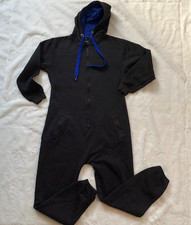 One Piece Youth 11/12 Full Zip Jumpsuit Hooded Footless Sleeper Cozy PJ Jammy