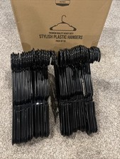 Utopia Home Black Stylish Plastic Hangers Lightweight Space Saving  50 Pack