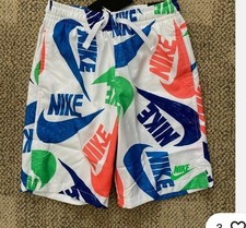 Nike Shorts Trunks Swim Casual Mesh Lined Big Logo Older Kids Boys Youth M 10 11