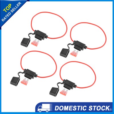 4 Set DC 12V 18AWG ATC Blade Style Inline-Sicherungshalter 40A Standardsicherung