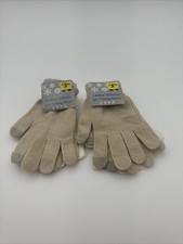 Ladies Beige/White 4pc Texting Gloves 2pk
