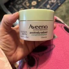 Aveeno Positively Radiant Overnight Hydrating Facial Moisturizer Cream 1.7 oz