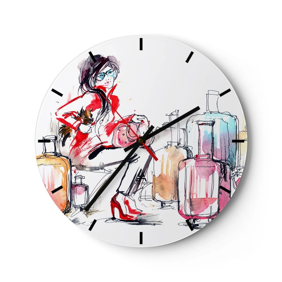 Horloge Murale Vintage 1970 – Design Montre Gousset – Étain – Allemagne – 24x31 Cm