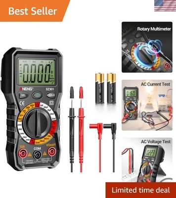 Digital Multimeter with Case,DC AC Voltmeter,Ohm Volt Amp Meter,Measures Volt...