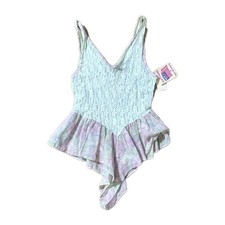 Vintage Deadstock Pastel Green Lace Babydoll Teddy Made In USA 1980s Floral Med