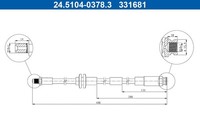 ATE 24.5104-0378.3 Bremsschlauch FüR Abarth Passend FüR Fiat Lancia