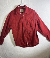 Vtg 90s Levi  s Mens Red Tab button Up Red Denim Shirt 100 Cotton Metal Button M