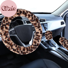 Fuzzy Car Steering Wheel Cover Universal Fit Fur Auto Wheel Cover Handbrake C
