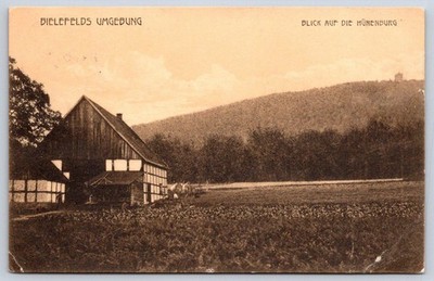 Antique Germany Postcard BIELEFELD Blick Auf Die Hunenburg 1912