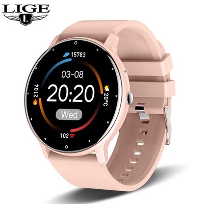 LIGE Smart Watch Women Men Full Touch Screen Bluetooth Call Smartwatch