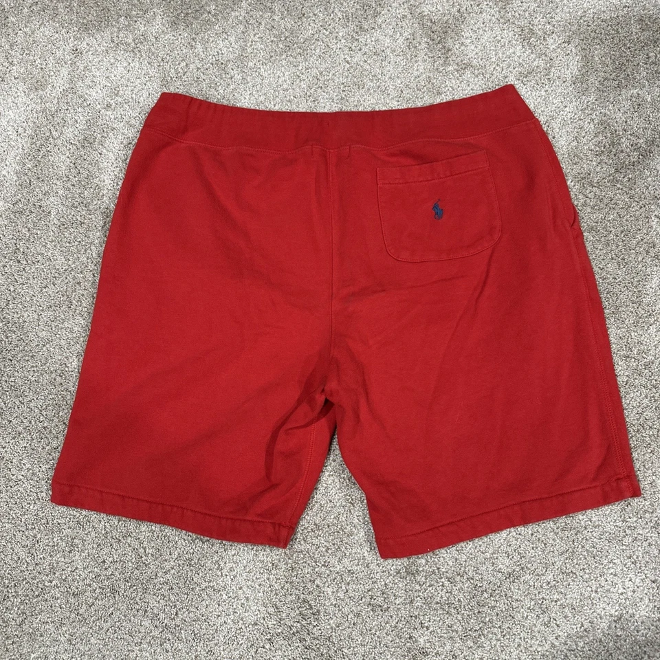 Polo Ralph Lauren Sweat Shorts Mens 2XL XXL Red Double Knit Drawstring - Image 3 of 4
