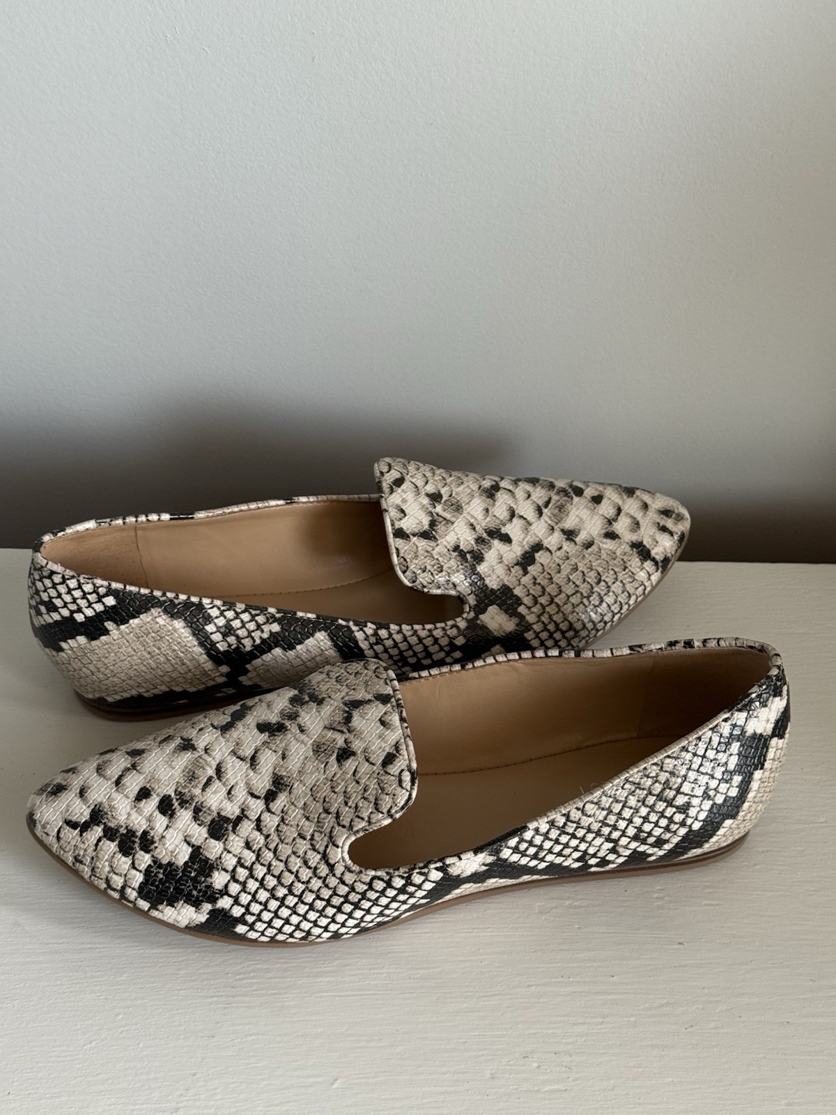 Nine West Haydyn 3 Snake Print Slip On Ballet Flats Casual Shoes Women’s 7.5